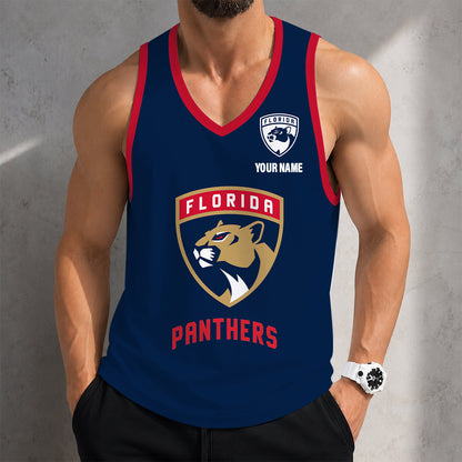 VIRAL EDITION - NEW CUSTOMIZED NHL01 FPT FLORIDA PANTHERS MEN'S TANK TOP