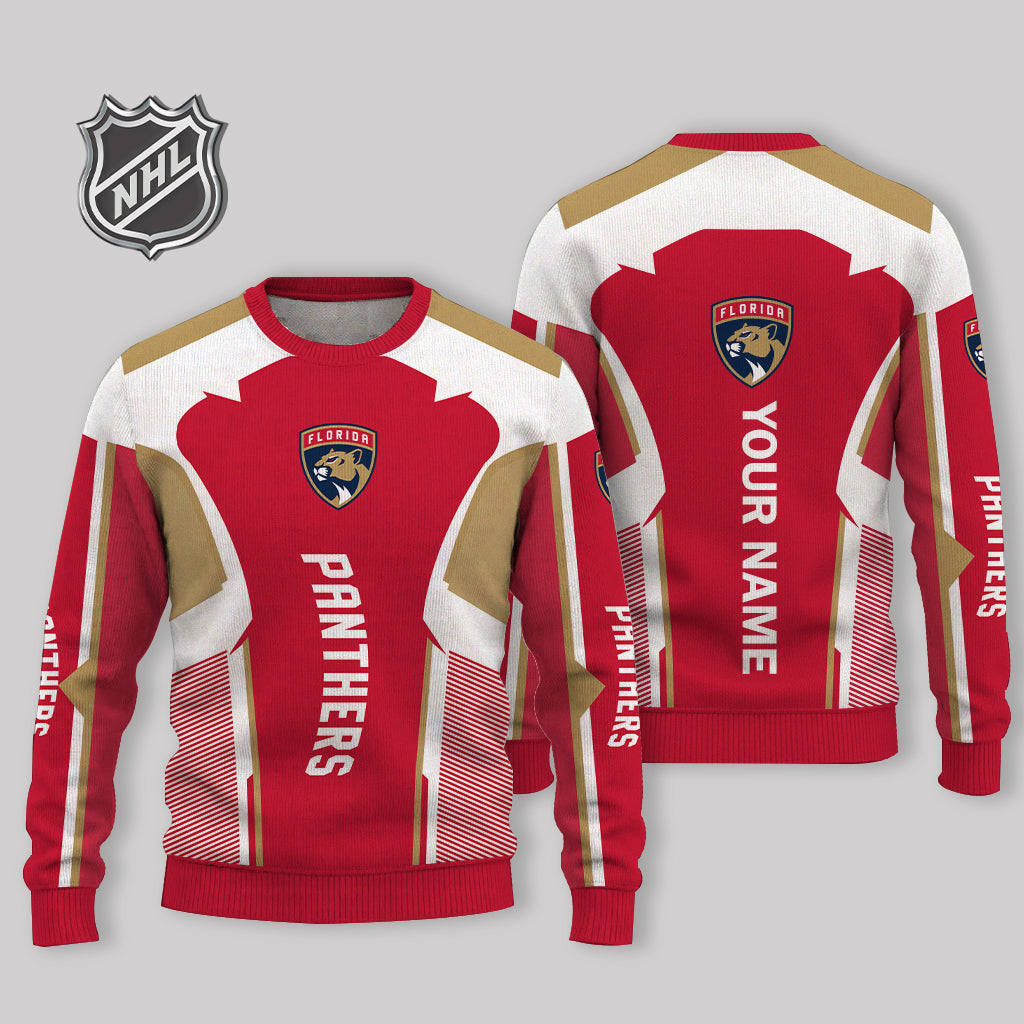 FINAL SALE - NEW CUSTOMIZED NHL01 FPT FLORIDA PANTHERS UGLY SWEATER