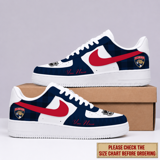LIMITED EDITION - NEW CUSTOMIZED NHL01 FPT FLORIDA PANTHERS AF1 SHOES