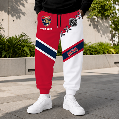 HOT DEAL - NEW CUSTOMIZED NHL01 FPT FLORIDA PANTHERS SWEATPANTS