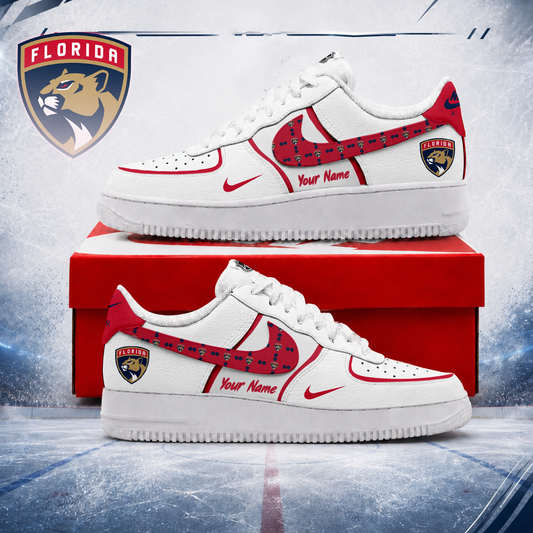LIMITED EDITION - NEW CUSTOMIZED NHL01 FPT FLORIDA PANTHERS AF1 SHOES