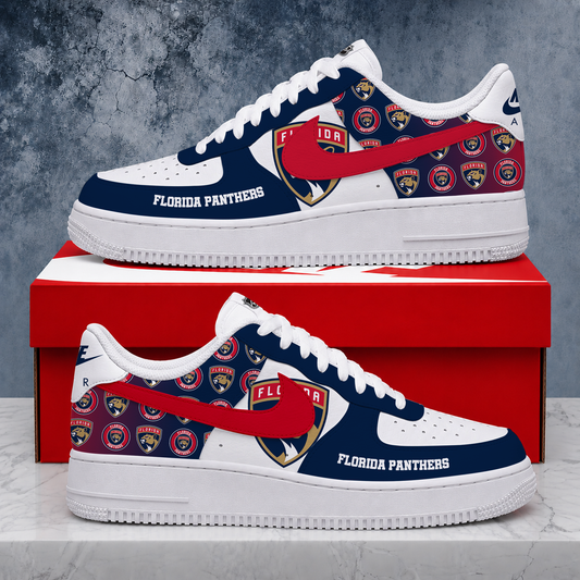 FINAL SALE - NEW CUSTOMIZED NHL01 FPT FLORIDA PANTHERS AF1 SHOES