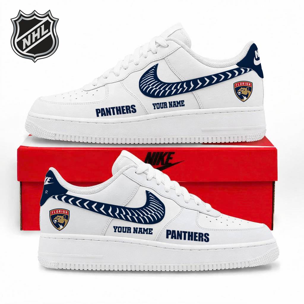 LIMITED EDITION - NEW CUSTOMIZED NHL01 FPT FLORIDA PANTHERS AF1 SNEAKERS