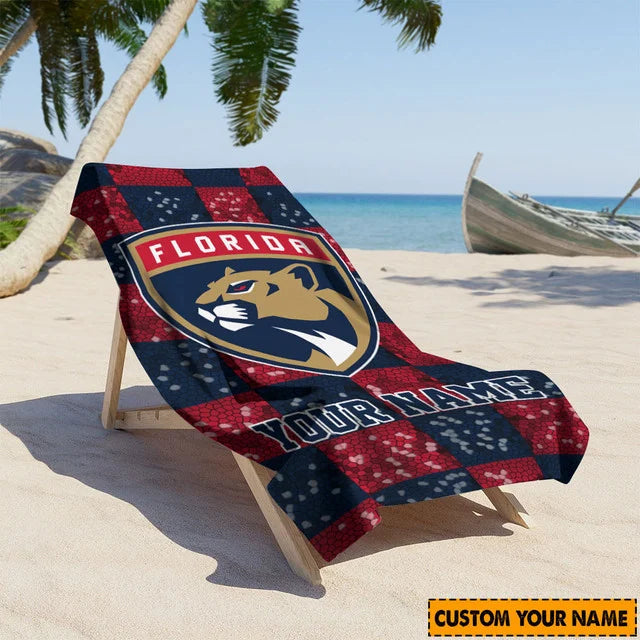 LIMITED EDITION - NEW CUSTOMIZED NHL01 FPT FLORIDA PANTHERS BEACH TOWEL FOR FAN
