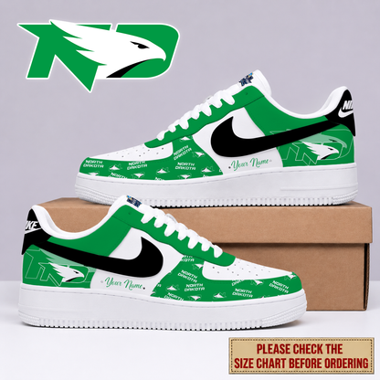 FINAL SALE - NEW CUSTOMIZED NCAA MFF01 NFH NORTH DAKOTA FIGHTING HAWKS AF1 SHOES