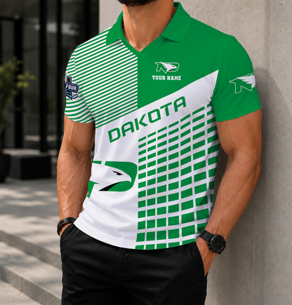 VIRAL EDITION - NEW CUSTOMIZED NCAA MFF01 NFH NORTH DAKOTA FIGHTING HAWKS POLO SHIRT