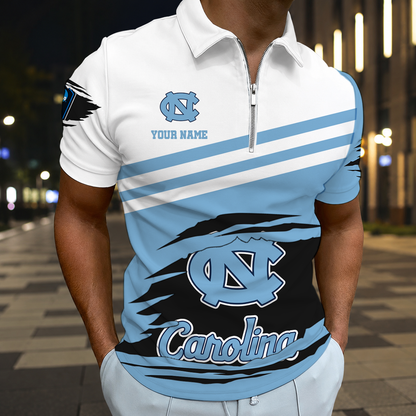 HOT DEAL - NEW CUSTOMIZED NCAA CFH01 NTH NORTH CAROLINA TAR HEELS POLO SHIRT, ZIP POLO SHIRT & T-SHIRTS