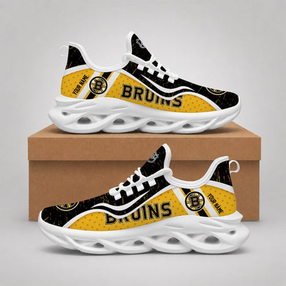 LIMITED EDITION - NEW CUSTOMIZED NHL02 BTB BOSTON BRUINS CLUNKY SNEAKERS