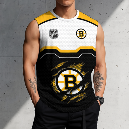 LIMITED EDITION - NEW CUSTOMIZED NHL02 BTB BOSTON BRUINS MEN'S GYM SHIRT