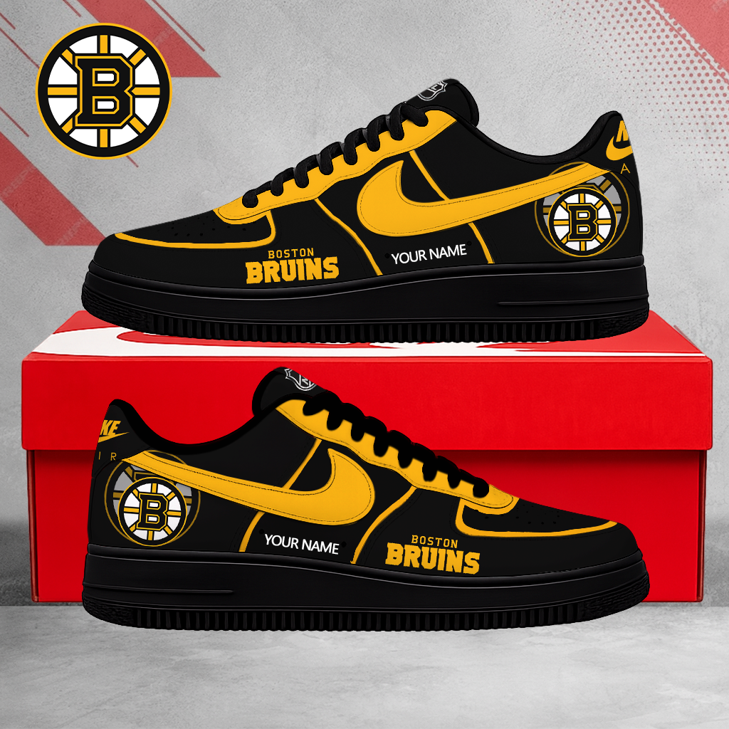 FLASH SALE - NEW CUSTOMIZED NHL02 BTB BOSTON BRUINS AF1 SHOES