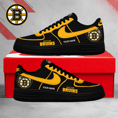 FLASH SALE - NEW CUSTOMIZED NHL02 BTB BOSTON BRUINS AF1 SHOES