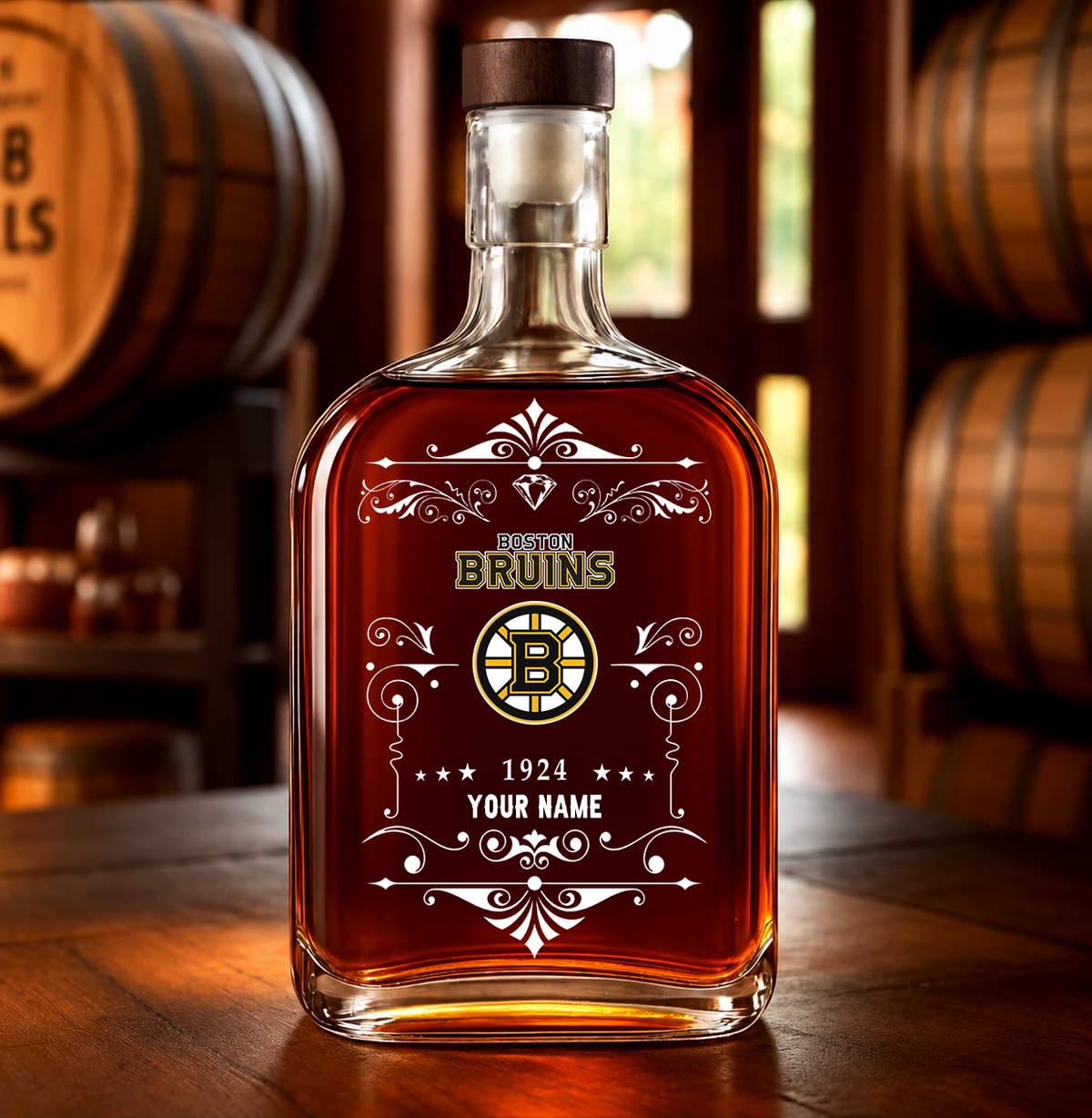 VIRAL EDITION - NEW CUSTOMIZED NHL02 BTB BOSTON BRUINS LUXURY WHISKEY BOTTLE 450ML