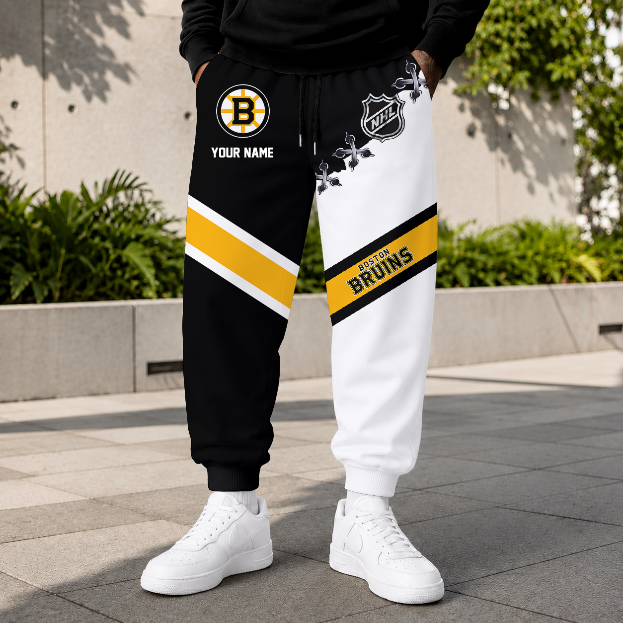 HOT DEAL - NEW CUSTOMIZED NHL02 BTB BOSTON BRUINS SWEATPANTS