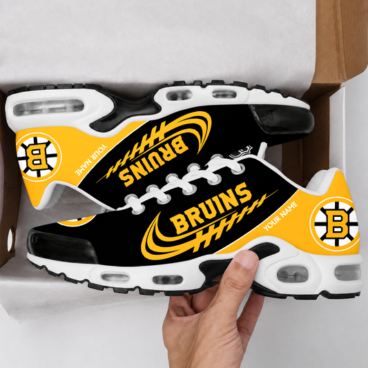 FINAL SALE - NEW CUSTOMIZED NHL02 BTB BOSTON BRUINS AIR MAX PLUS SNEAKERS