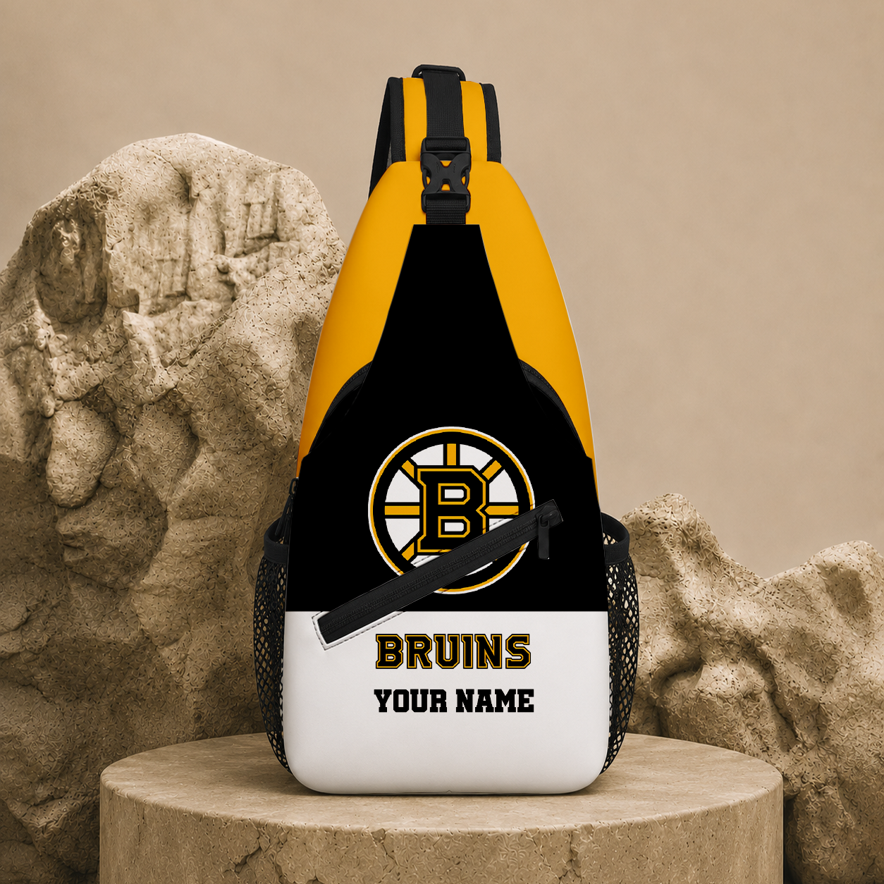 LIMITED EDITION - NEW CUSTOMIZED NHL02 BTB BOSTON BRUINS SLING BAG