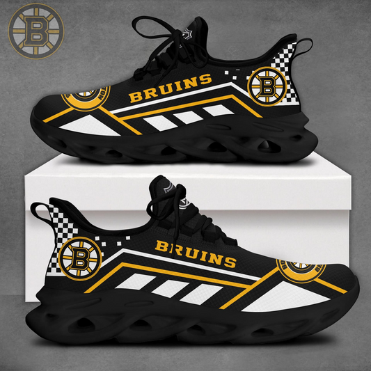 VIRAL EDITION - NEW CUSTOMIZED NHL02 BTB BOSTON BRUINS CLUNKY SNEAKERS