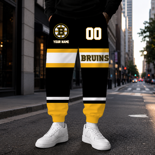 HOT DEAL - NEW CUSTOMIZED NHL02 BTB BOSTON BRUINS SWEATPANTS