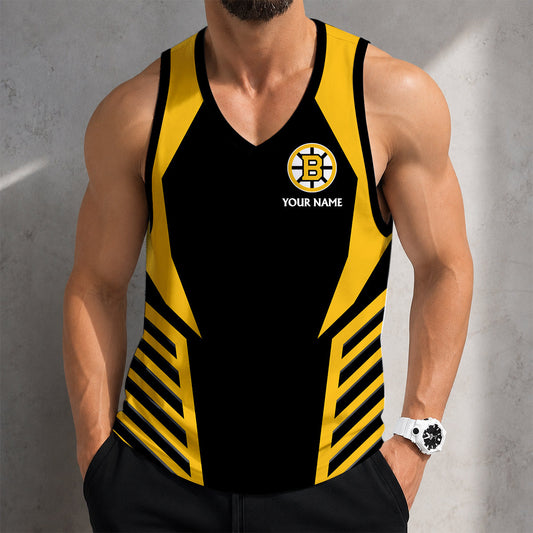 LIMITED EDITION - NEW CUSTOMIZED NHL02 BTB BOSTON BRUINS MEN'S TANK TOP