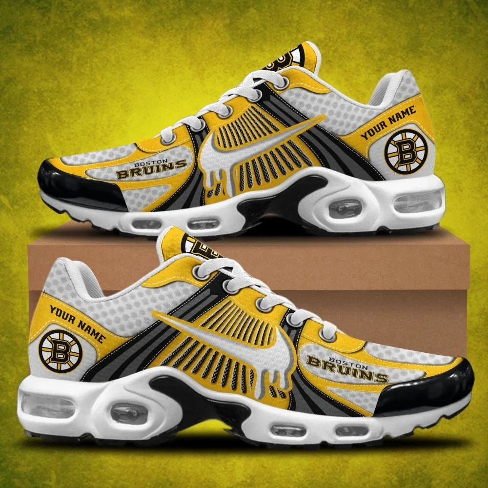 HOT DEAL - NEW CUSTOMIZED NHL02 BTB BOSTON BRUINS AIR MAX PLUS SNEAKERS