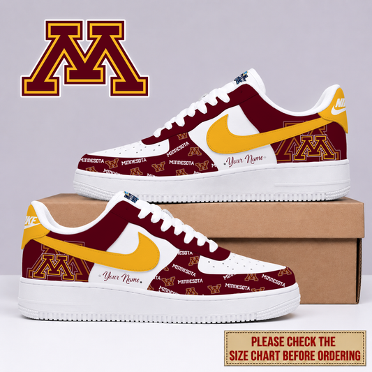 FINAL SALE - NEW CUSTOMIZED NCAA MFF02 MGG MINNESOTA GOLDEN GOPHERS AF1 SHOES