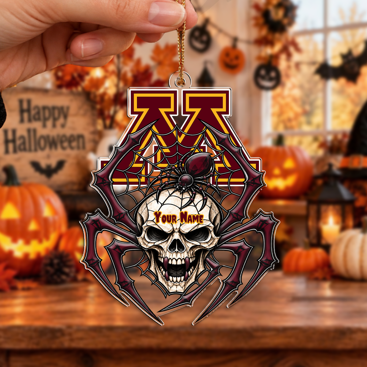 FAN FAVORITE - NEW CUSTOMIZED NCAA MFF02 MGG MINNESOTA GOLDEN GOPHERS HALLOWEEN ACRYLIC ORNAMENT
