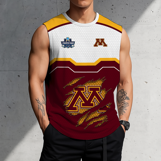 FLASH SALE - NEW CUSTOMIZED NCAA MFF02 MGG MINNESOTA GOLDEN GOPHERS MEN'S GYM SHIRT