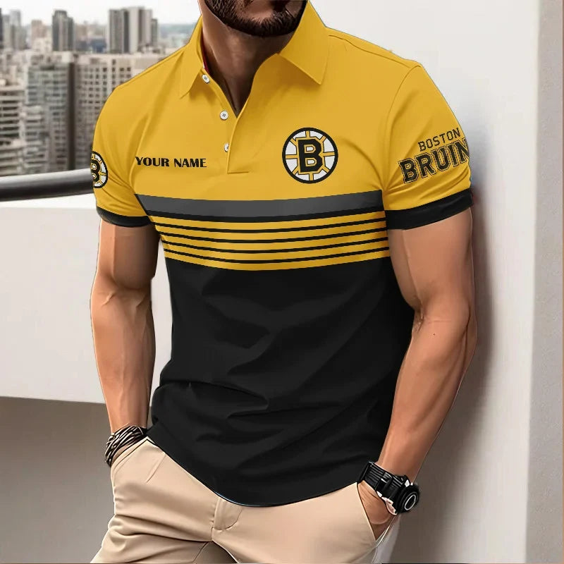 HOT DEAL - NEW CUSTOMIZED NHL02 BTB BOSTON BRUINS POLO SHIRT, ZIP POLO SHIRT & T-SHIRTS