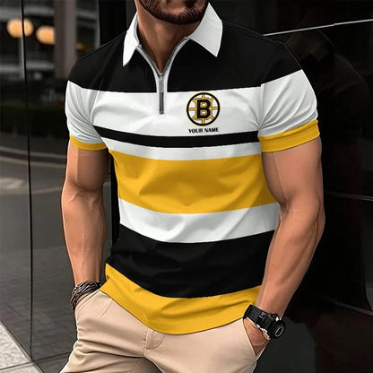 EXCLUSIVE EDITION - NEW CUSTOMIZED NHL02 BTB BOSTON BRUINS POLO SHIRT, ZIP POLO SHIRT & T-SHIRTS