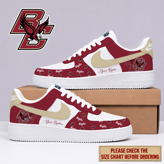 FINAL SALE - NEW CUSTOMIZED NCAA MFF03 BOE BOSTON COLLEGE EAGLES AF1 SHOES
