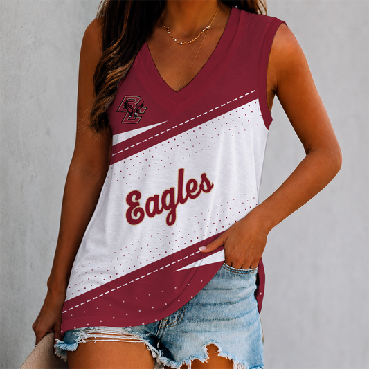 LIMITED EDITION - NEW CUSTOMIZED NCAA MFF03 BOE BOSTON COLLEGE EAGLES WOMEN'S V-NECK TANK TOP
