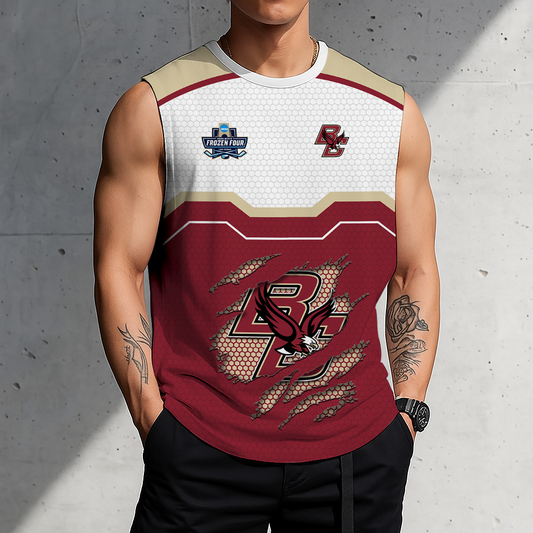 FLASH SALE - NEW CUSTOMIZED NCAA MFF03 BOE BOSTON COLLEGE EAGLES MEN'S GYM SHIRT