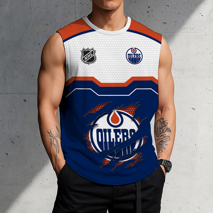 LIMITED EDITION - NEW CUSTOMIZED NHL03 EMO EDMONTON OILERS MEN'S GYM SHIRT