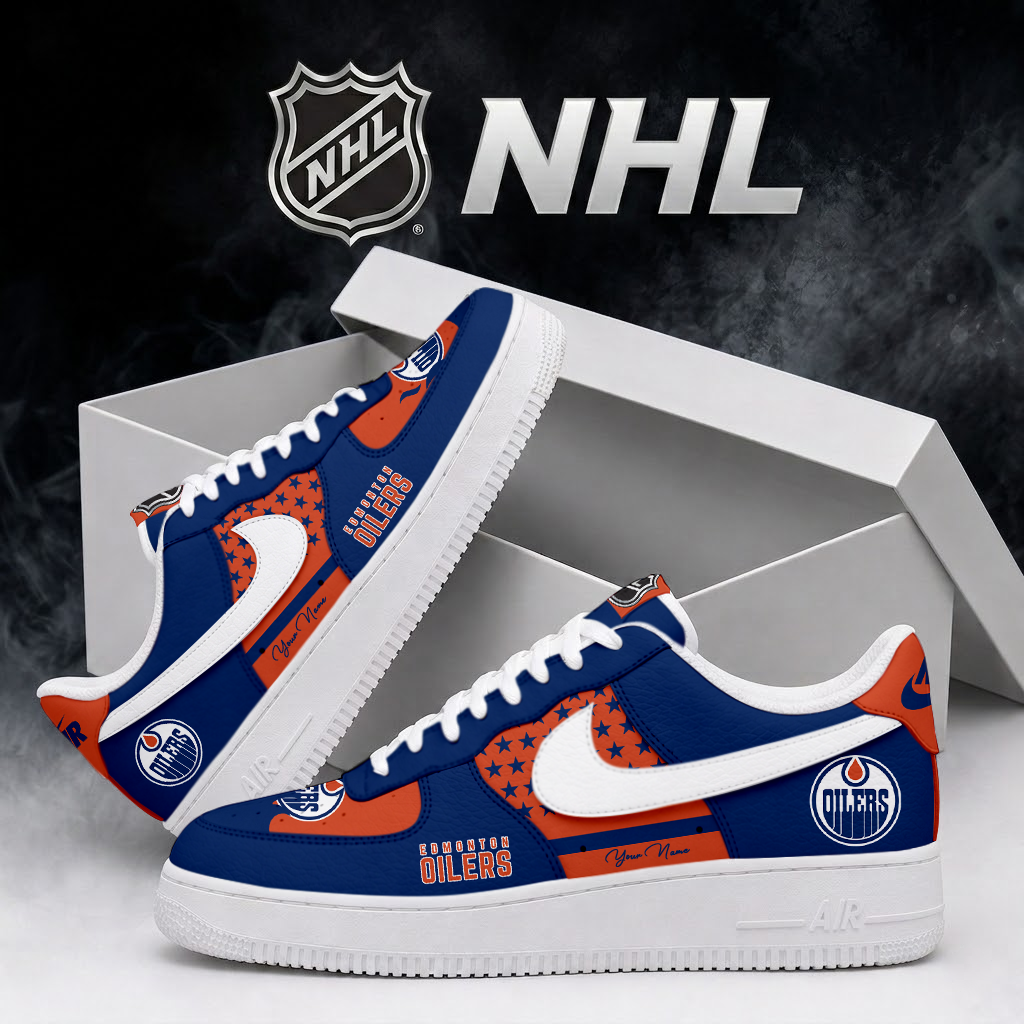 LIMITED EDITION - NEW CUSTOMIZED NHL03 EMO EDMONTON OILERS AF1 SHOES