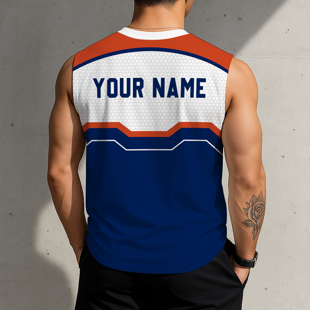 LIMITED EDITION - NEW CUSTOMIZED NHL03 EMO EDMONTON OILERS MEN'S GYM SHIRT