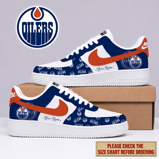 FINAL SALE - NEW CUSTOMIZED NHL03 EMO EDMONTON OILERS AF1 SHOES