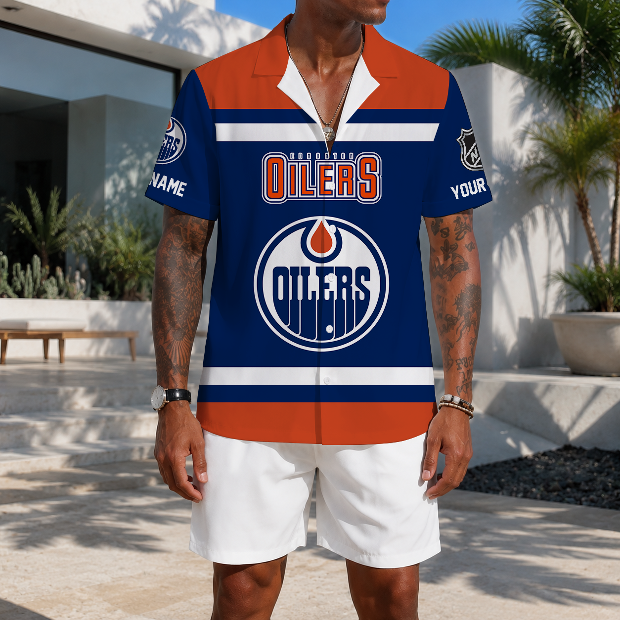 VIRAL EDITION - NEW CUSTOMIZED NHL03 EMO EDMONTON OILERS UNISEX HAWAIIAN SHIRT