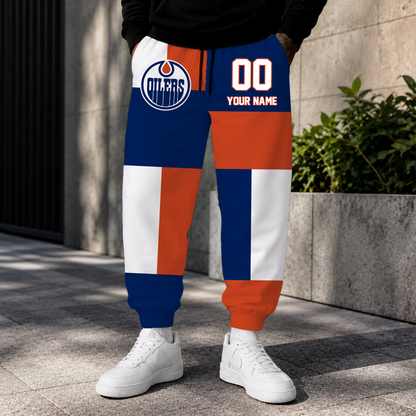 VIRAL EDITION - NEW CUSTOMIZED NHL03 EMO EDMONTON OILERS SWEATPANTS