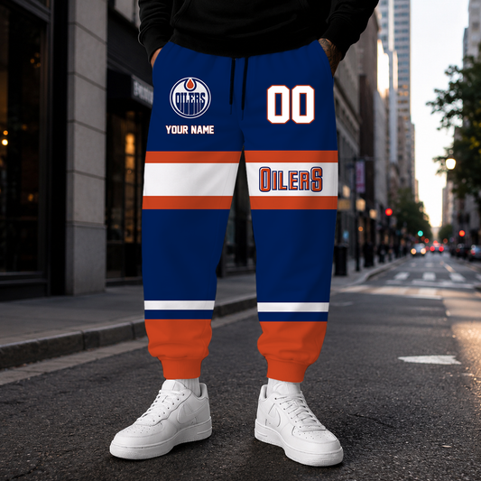 HOT DEAL - NEW CUSTOMIZED NHL03 EMO EDMONTON OILERS SWEATPANTS