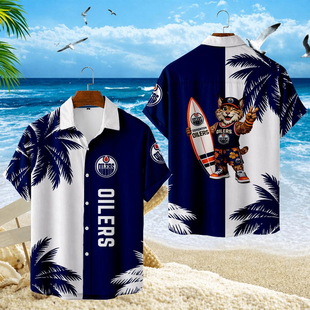LIMITED EDITION - NEW CUSTOMIZED NHL03 EMO EDMONTON OILERS UNISEX HAWAIIAN SHIRT