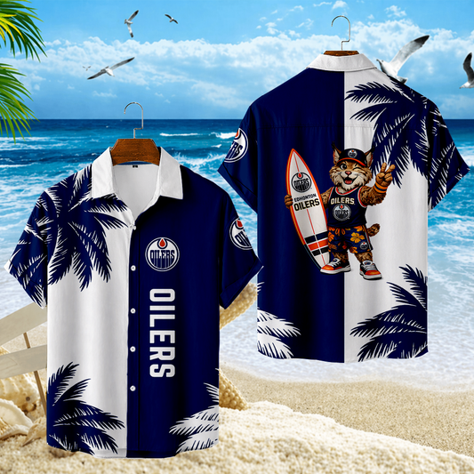 LIMITED EDITION - NEW CUSTOMIZED NHL03 EMO EDMONTON OILERS UNISEX HAWAIIAN SHIRT