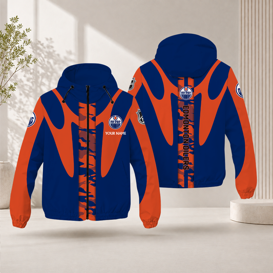 LIMITED EDITION - NEW CUSTOMIZED NHL03 EMO EDMONTON OILERS WINDBREAKER JACKET
