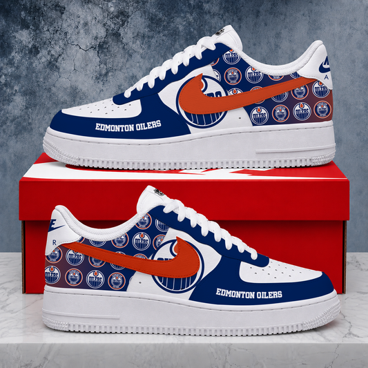 FINAL SALE - NEW CUSTOMIZED NHL03 EMO EDMONTON OILERS AF1 SHOES