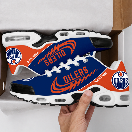 FINAL SALE - NEW CUSTOMIZED NHL03 EMO EDMONTON OILERS AIR MAX PLUS SNEAKERS