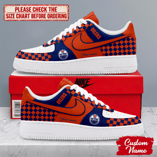 LIMITED EDITION - NEW CUSTOMIZED NHL03 EMO EDMONTON OILERS AF1 SHOES