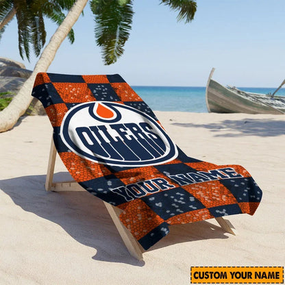 LIMITED EDITION - NEW CUSTOMIZED NHL03 EMO EDMONTON OILERS BEACH TOWEL FOR FAN