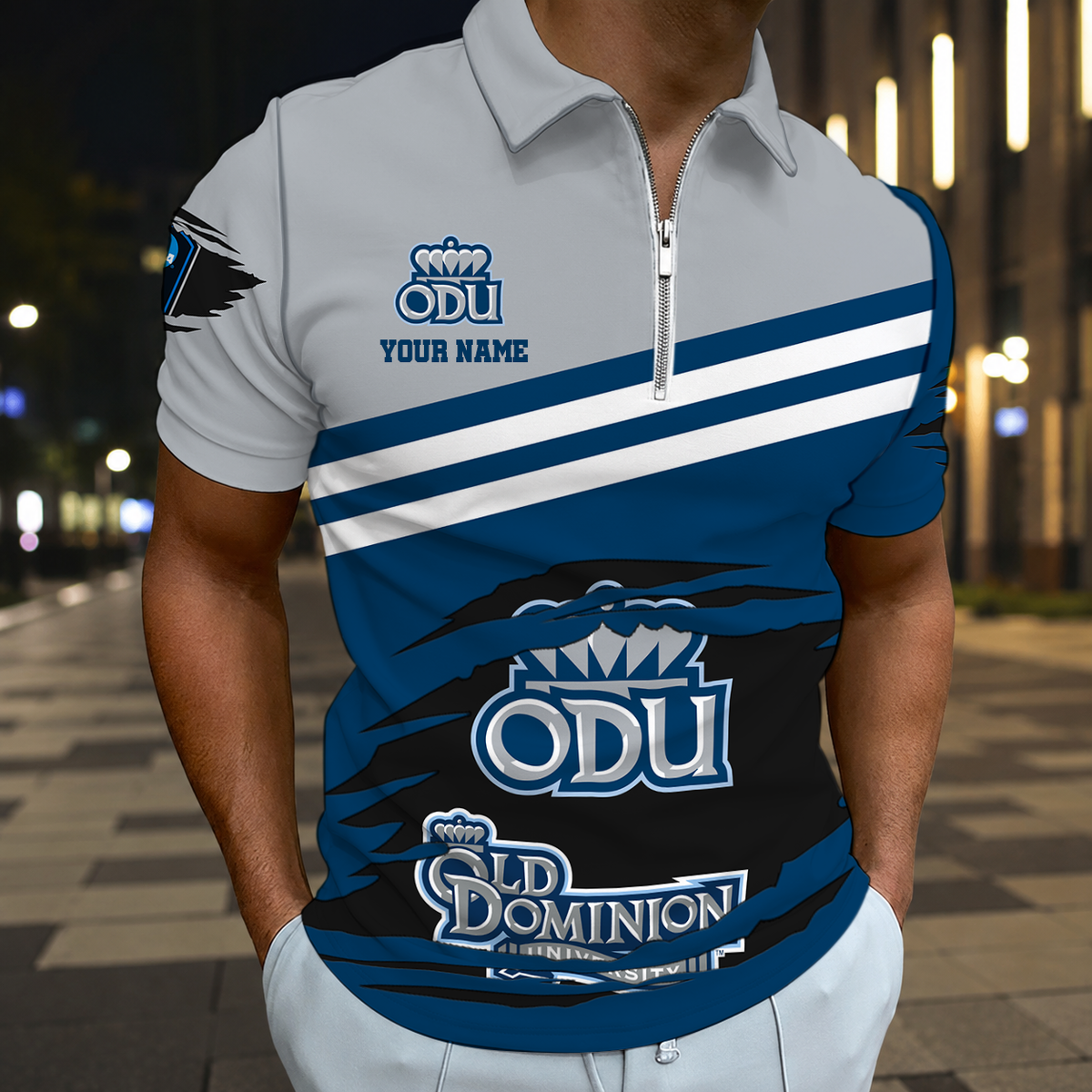 HOT DEAL - NEW CUSTOMIZED NCAA CFH03 ODM OLD DOMINION MONARCHS POLO SHIRT, ZIP POLO SHIRT & T-SHIRTS