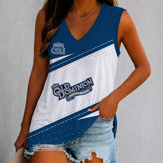 LIMITED EDITION - NEW CUSTOMIZED NCAA CFH03 ODM OLD DOMINION MONARCHS WOMEN'S V-NECK TANK TOP
