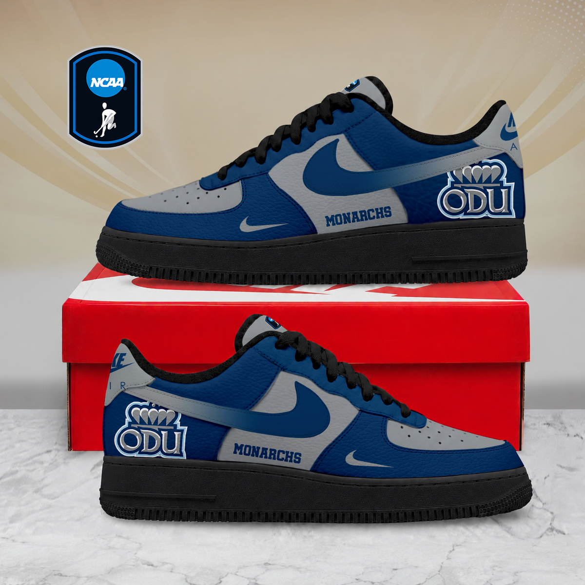 FINAL SALE - NEW CUSTOMIZED NCAA CFH03 ODM OLD DOMINION MONARCHS AF1 SHOES