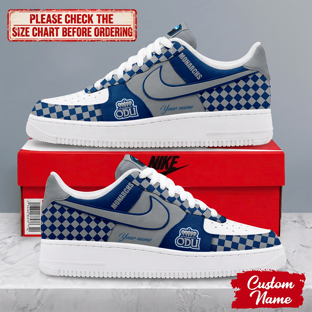 HOT DEAL - NEW CUSTOMIZED NCAA CFH03 ODM OLD DOMINION MONARCHS AF1 SHOES