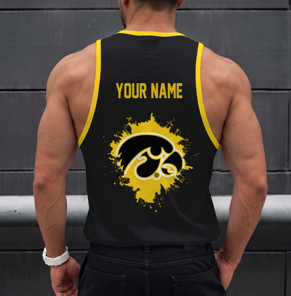 ELITE EDITION - NEW CUSTOMIZED NCAA CFH04 IWH IOWA HAWKEYES UNISEX TANK TOP